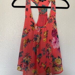 Ambiance Pink Backless Sleeveless Tank Top